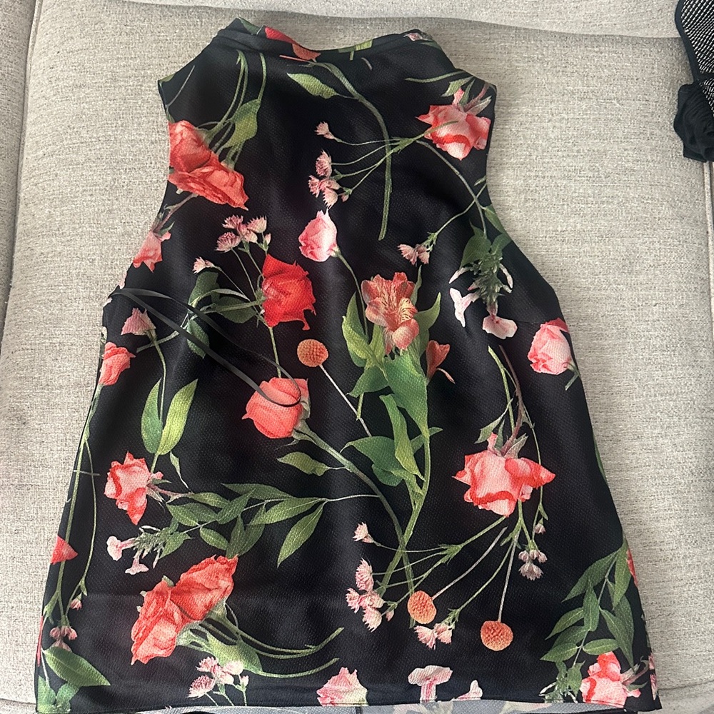 Floral Black and Red Shirt